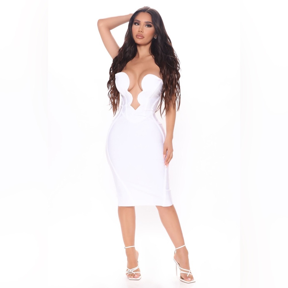 Fashion Nova White Bodycon Dress